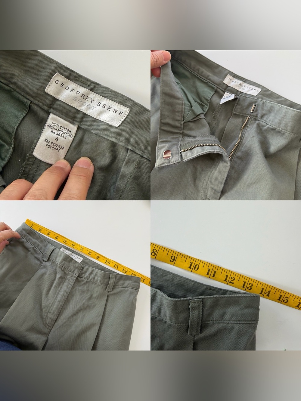 Vintage Geoffrey Beene Sport High-Waisted Pleated Wide Leg Trousers. - Picture 9 of 9